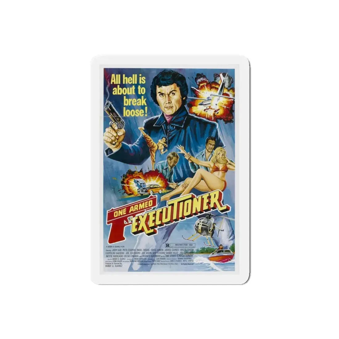 THE ONE ARMED EXECUTIONER 1981 Movie Poster - Refrigerator Magnet 5 Inch Die-Cut - The Sticker Space
