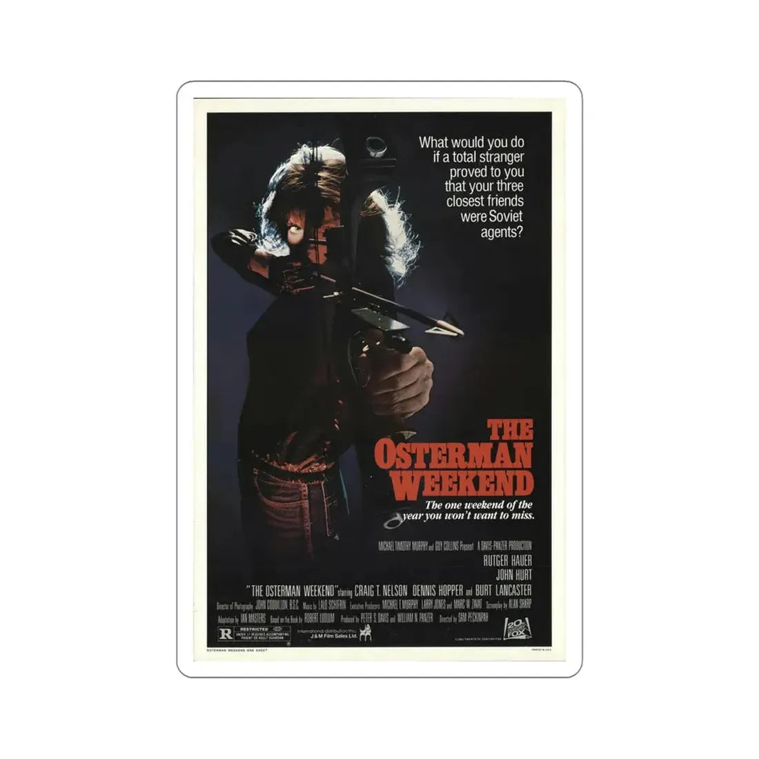 The Osterman Weekend 1983 Movie Poster STICKER Vinyl Die-Cut Decal 5 Inch - The Sticker Space