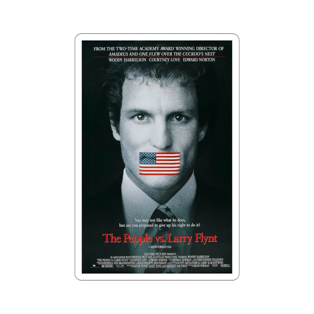 The People Vs Larry Flynt 1996 Movie Poster STICKER Vinyl Die-Cut Decal 5 Inch - The Sticker Space