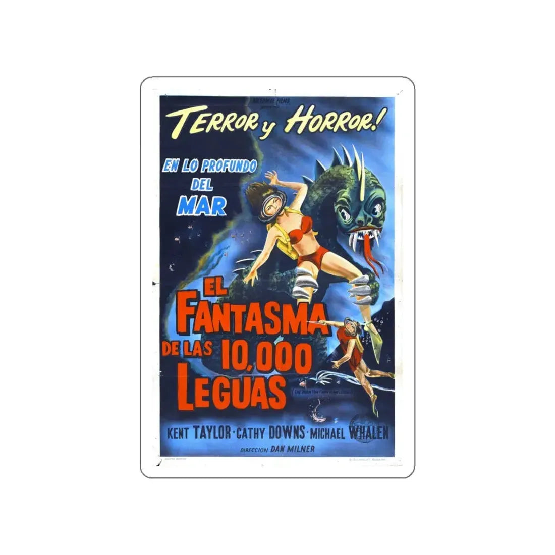 THE PHANTOM FROM 10,000 LEAGUES (ITALIAN) 1955 Movie Poster STICKER Vinyl Die-Cut Decal 5 Inch - The Sticker Space