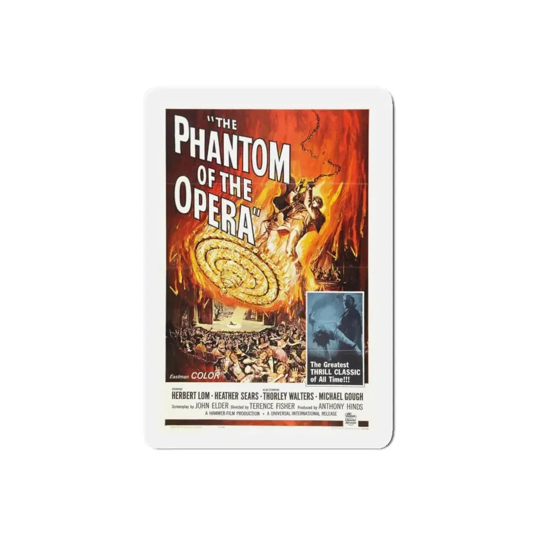 THE PHANTOM OF THE OPERA 1962 Movie Poster - Refrigerator Magnet 5 Inch Die-Cut - The Sticker Space