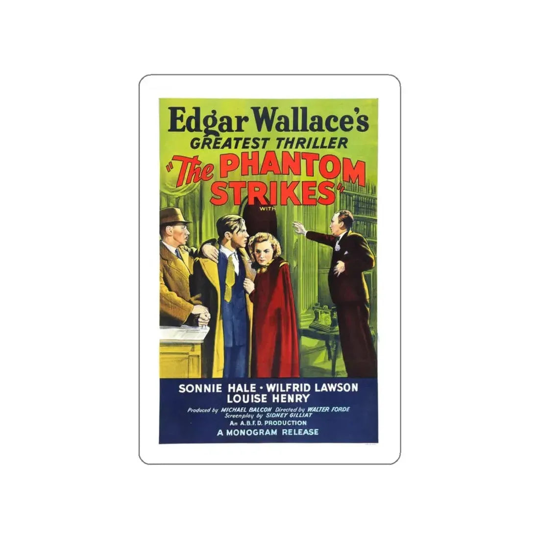 THE PHANTOM STRIKES 1938 Movie Poster STICKER Vinyl Die-Cut Decal 5 Inch - The Sticker Space