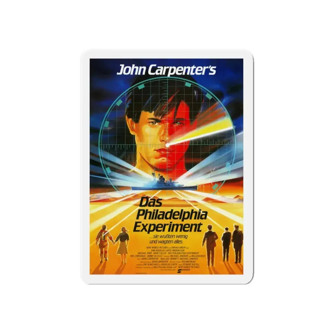 THE PHILADELPHIA EXPERIMENT (GERMAN) 1984 Movie Poster - Refrigerator Magnet 5 Inch Die-Cut - The Sticker Space