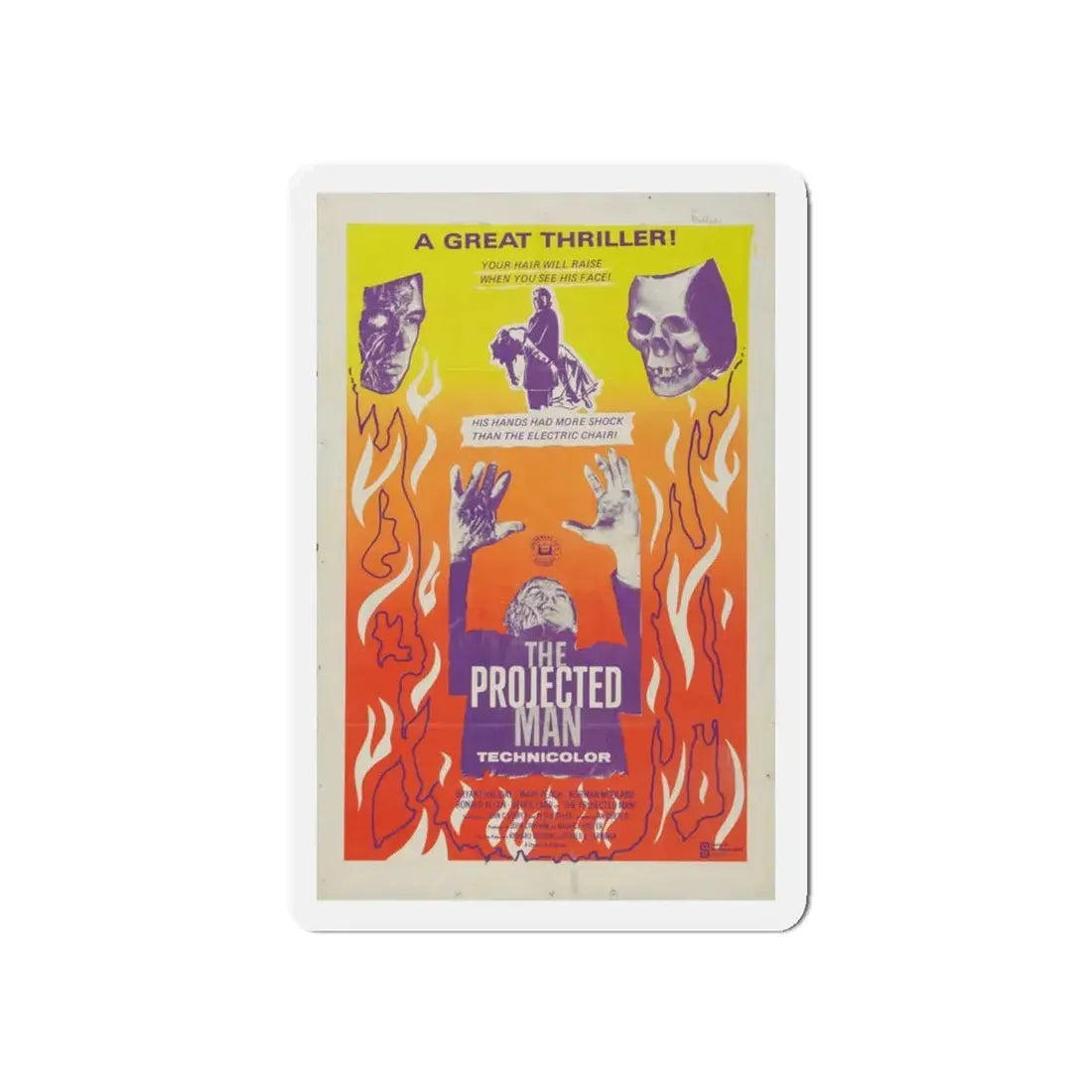 THE PROJECTED MAN 1966 Movie Poster - Refrigerator Magnet 5 Inch - The Sticker Space