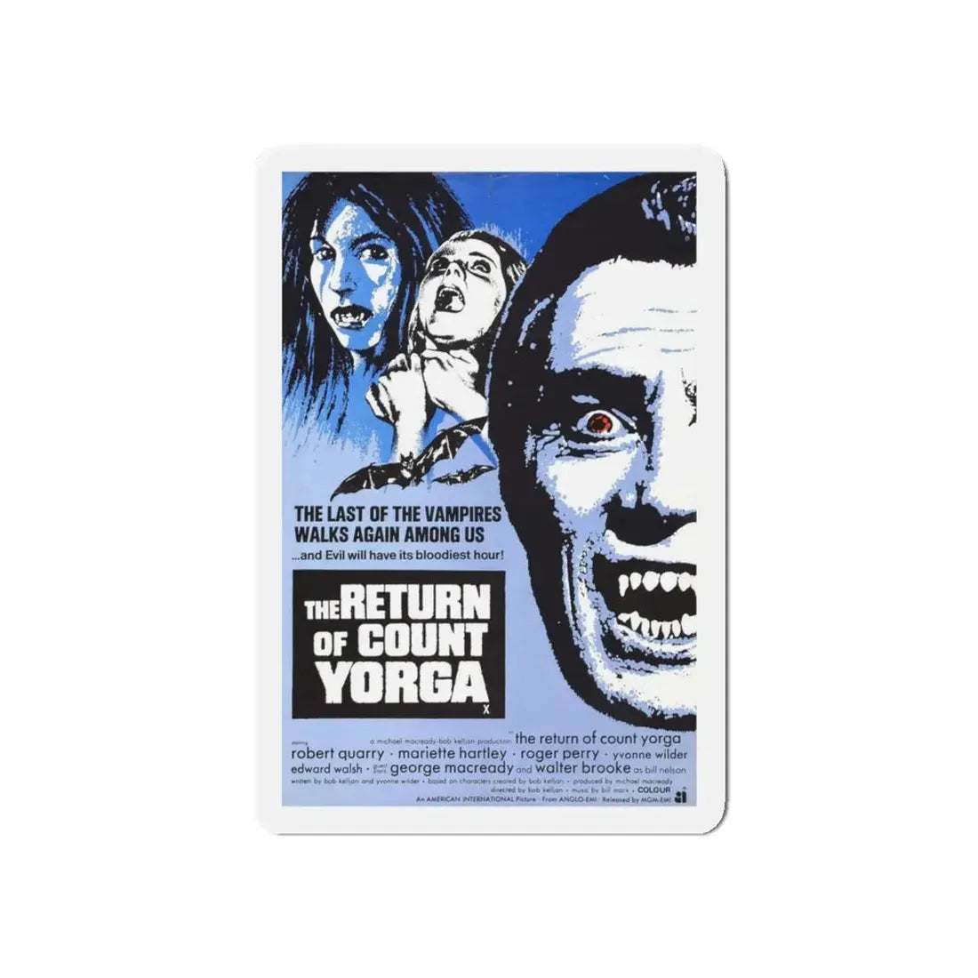 THE RETURN OF COUNT YORGA (2) 1971 Movie Poster - Refrigerator Magnet 5 Inch - The Sticker Space