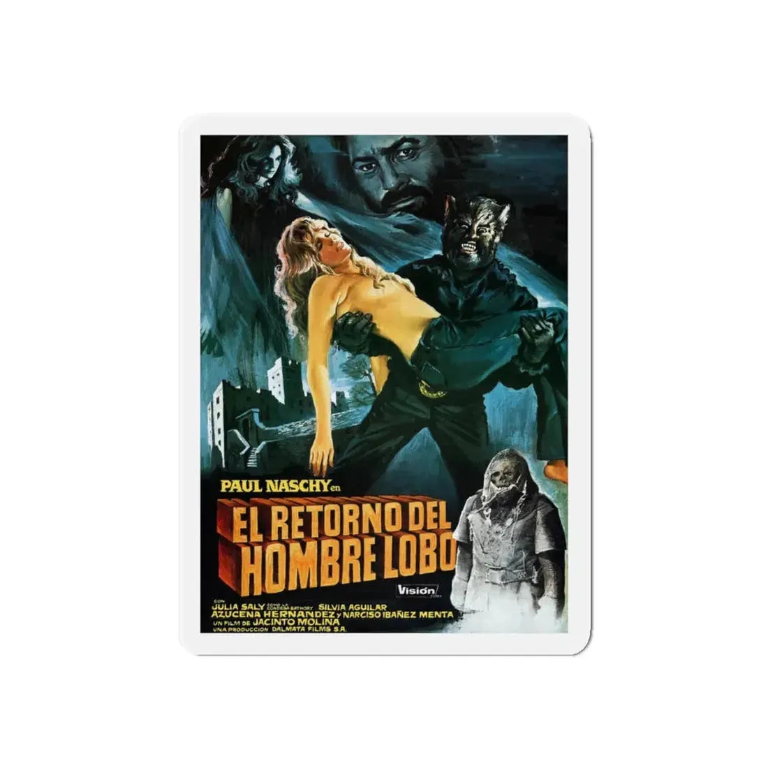 THE RETURN OF THE WOLF MAN 1957 Movie Poster - Refrigerator Magnet 5 Inch Die-Cut - The Sticker Space