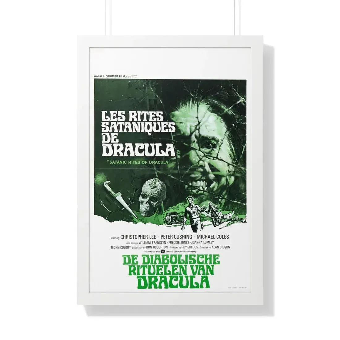 THE SATANIC RITES OF DRACULA (DUTCH) 1973 - Framed Movie Poster 20" x 30" White - The Sticker Space