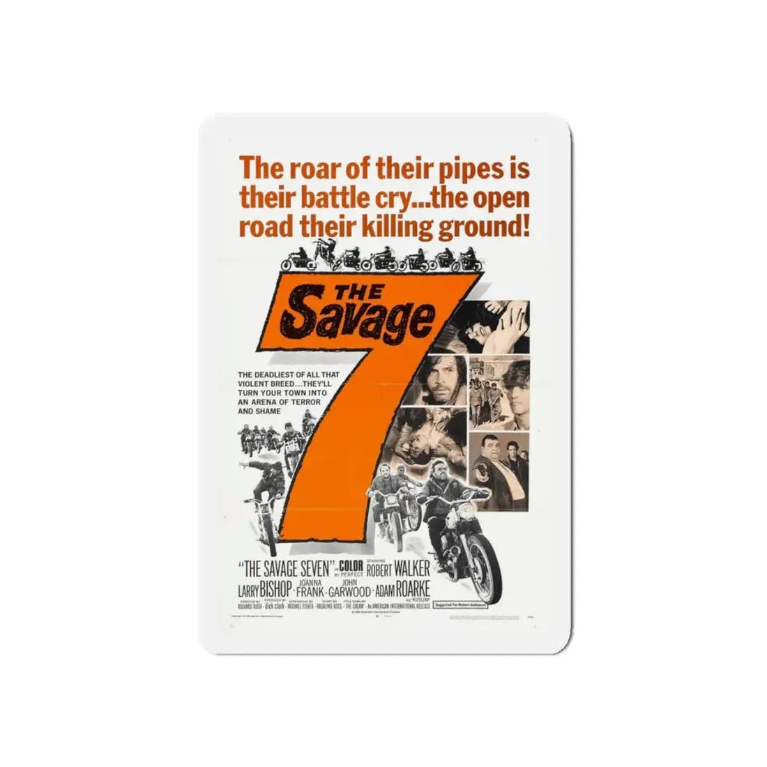 THE SAVAGE SEVEN 1968 Movie Poster - Refrigerator Magnet 5 Inch - The Sticker Space