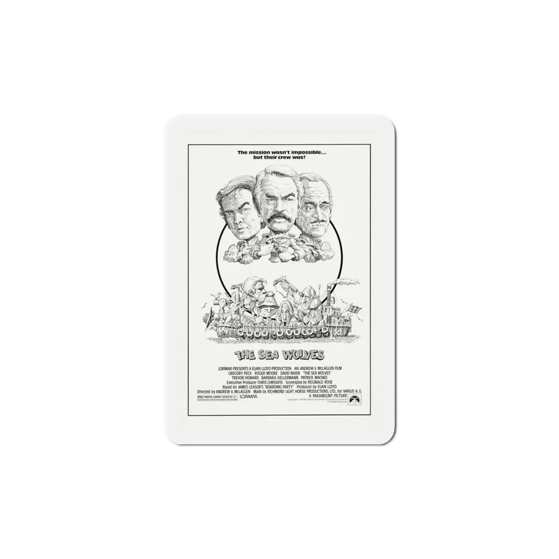 The Sea Wolves 1980 Movie Poster Refrigerator Magnet 6 Inch - The Sticker Space