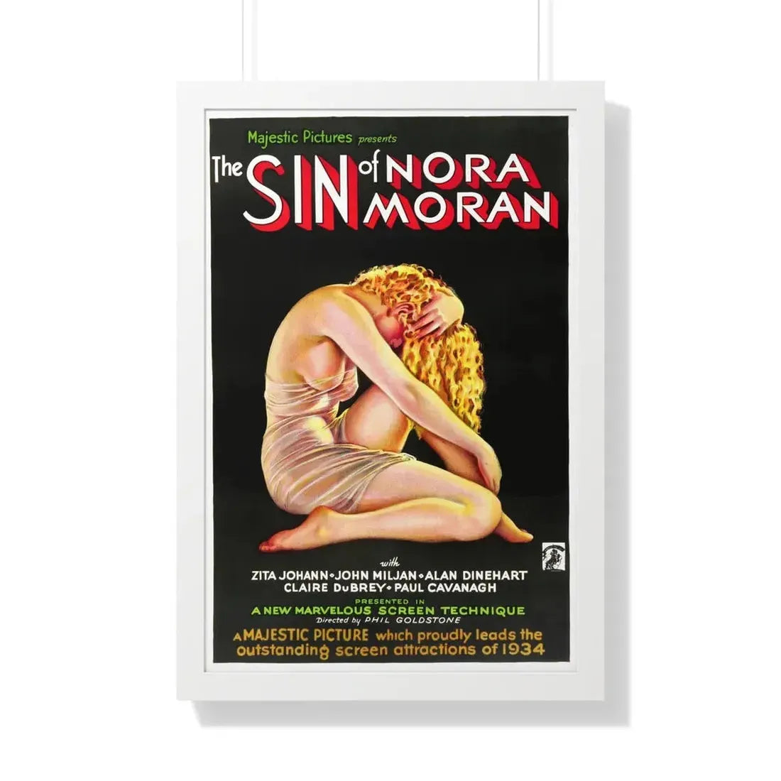 THE SIN OF NORA MORAN 1933 - Framed Movie Poster 20" x 30" White - The Sticker Space