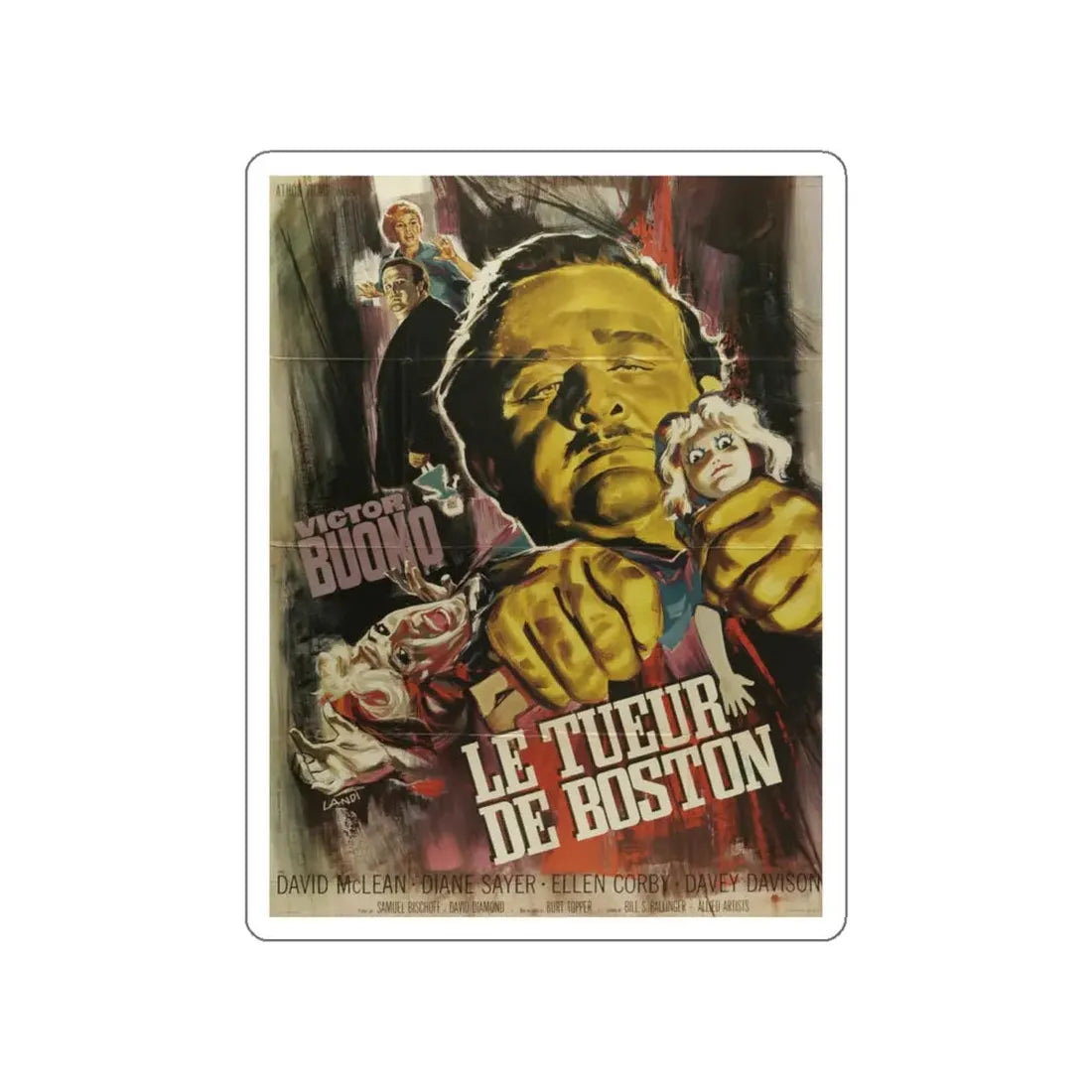 THE STRANGLER 1964 Movie Poster STICKER Vinyl Die-Cut Decal 5 Inch - The Sticker Space