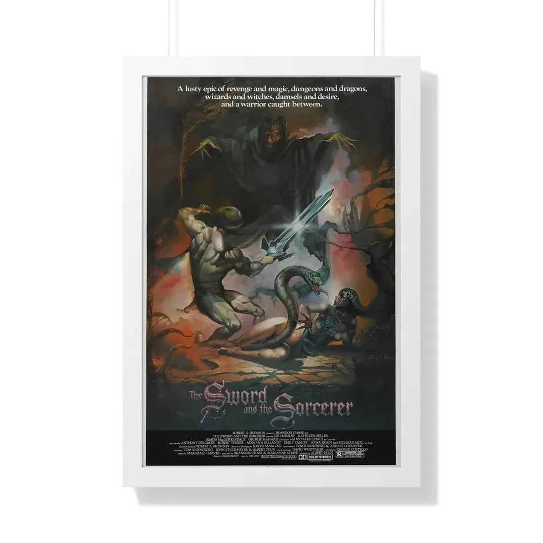 THE SWORD AND THE SORCERER 1982 - Framed Movie Poster 20" x 30" White - The Sticker Space