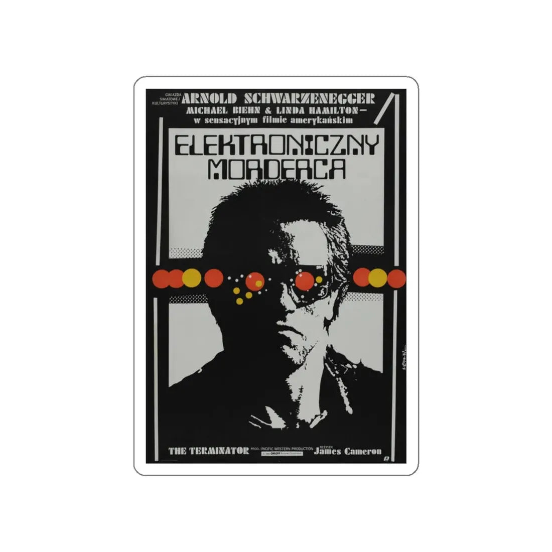 THE TERMINATOR (POLISH) 1984 Movie Poster STICKER Vinyl Die-Cut Decal 5 Inch - The Sticker Space