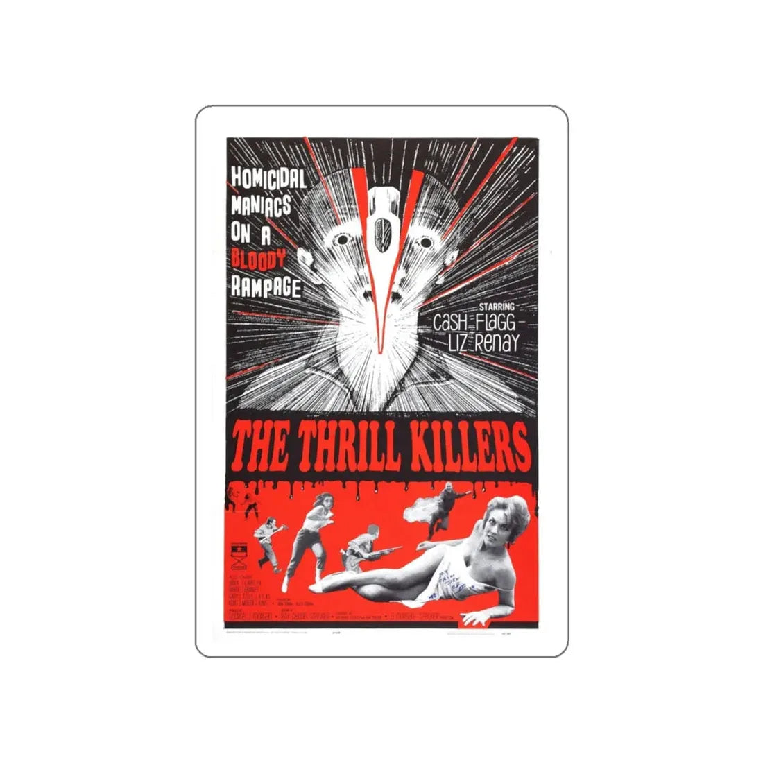 THE THRILL KILLERS 1964 Movie Poster STICKER Vinyl Die-Cut Decal 5 Inch - The Sticker Space