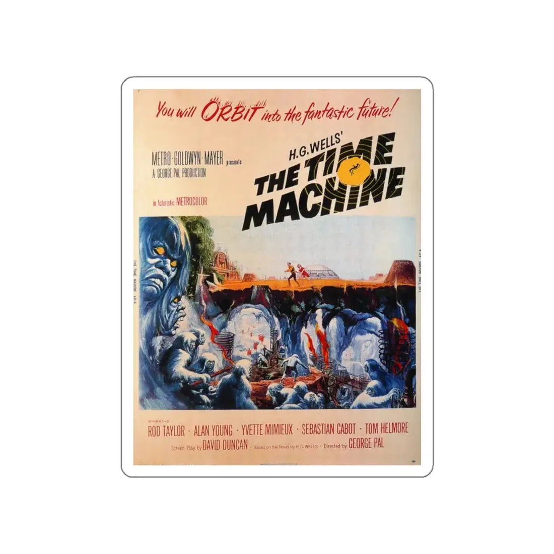 THE TIME MACHINE (2) 1960 Movie Poster STICKER Vinyl Die-Cut Decal 5 Inch - The Sticker Space