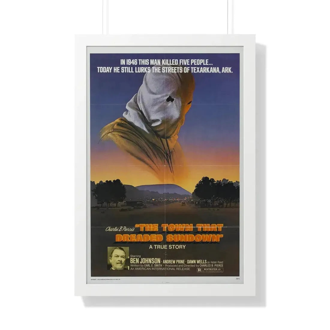 THE TOWN THAT DREADED SUNDOWN 1976 - Framed Movie Poster 20" x 30" White - The Sticker Space
