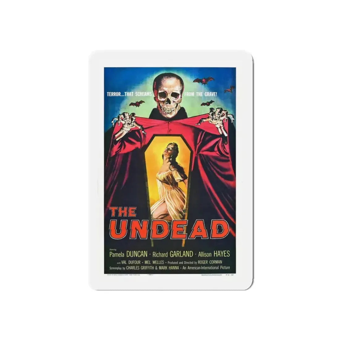 THE UNDEAD 1957 Movie Poster - Refrigerator Magnet 5 Inch Die-Cut - The Sticker Space