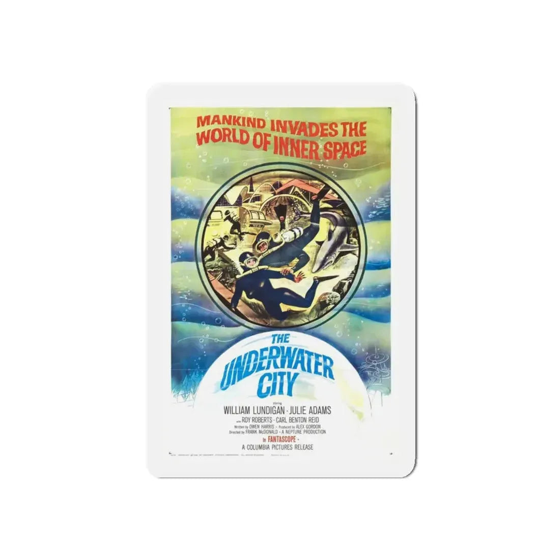 THE UNDERWATER CITY 1962 Movie Poster - Refrigerator Magnet 5 Inch Die-Cut - The Sticker Space