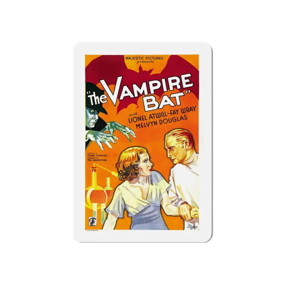 THE VAMPIRE BAT 1933 Movie Poster - Refrigerator Magnet 5 Inch Die-Cut - The Sticker Space
