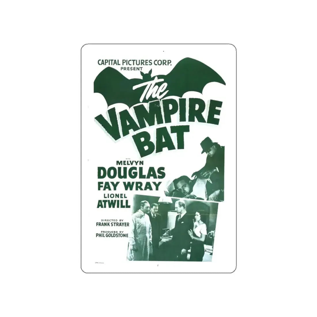 THE VAMPIRE BAT (2) 1933 Movie Poster STICKER Vinyl Die-Cut Decal 5 Inch - The Sticker Space