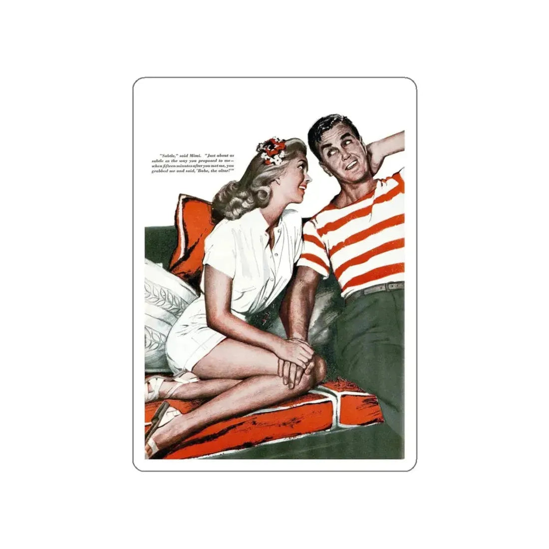 The Very Well-Built Model, Redbook, December 1947 (Magazine Illustration) STICKER Vinyl Die-Cut Decal White Die-Cut 6 Inch - The Sticker Space