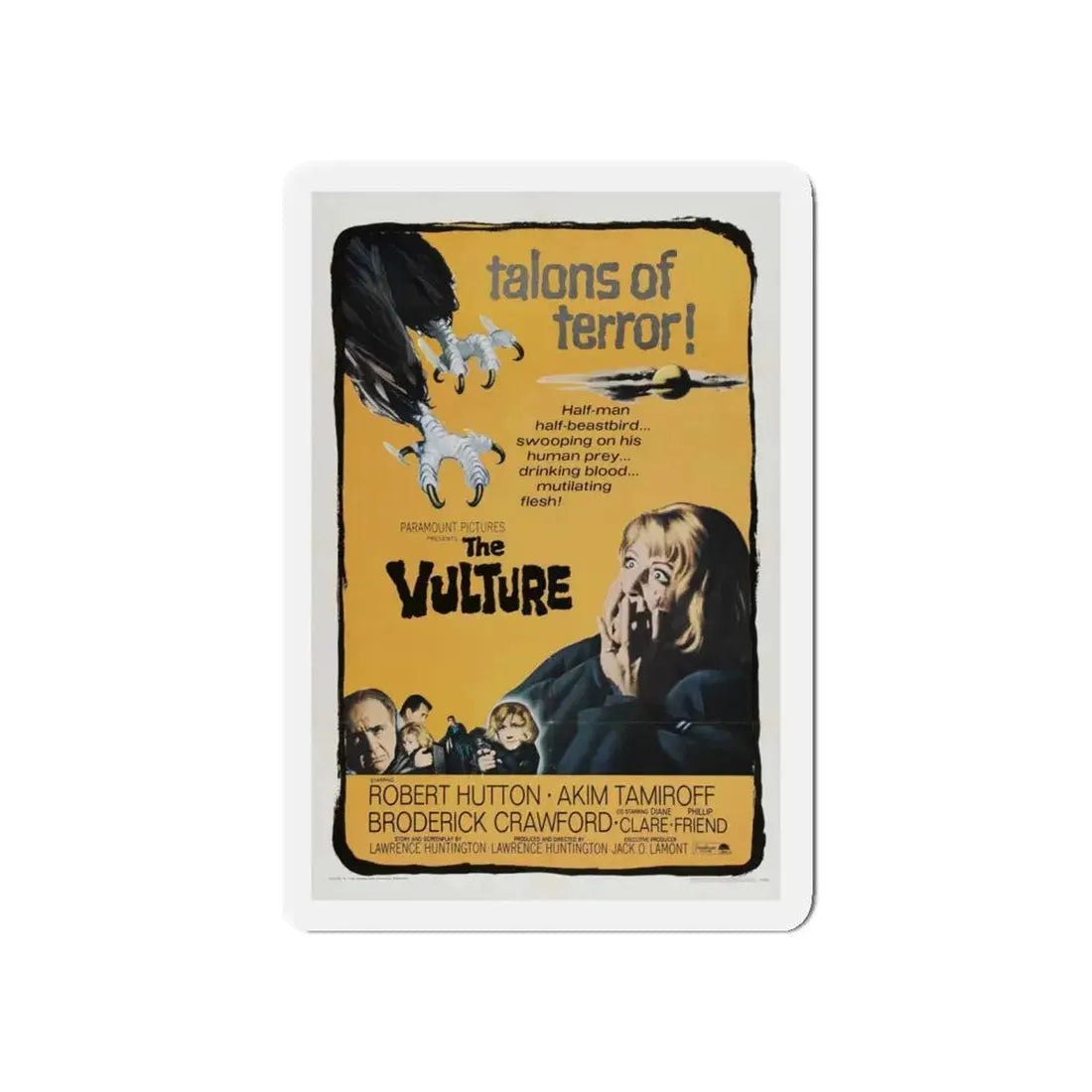 THE VULTURE 1966 Movie Poster - Refrigerator Magnet 5 Inch Die-Cut - The Sticker Space