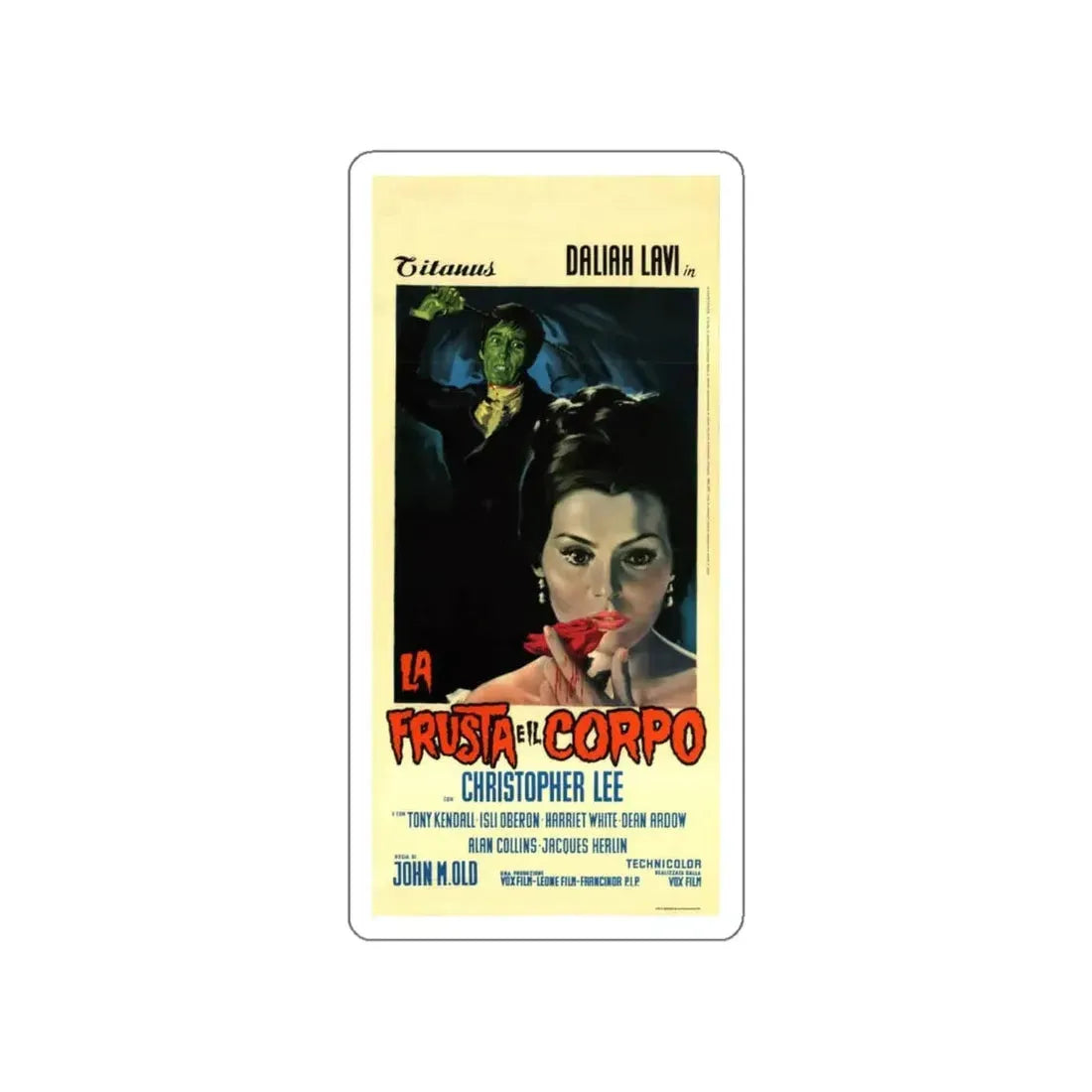 THE WHIP AND THE BODY (ITALIAN) 2 1963 Movie Poster STICKER Vinyl Die-Cut Decal 5 Inch - The Sticker Space