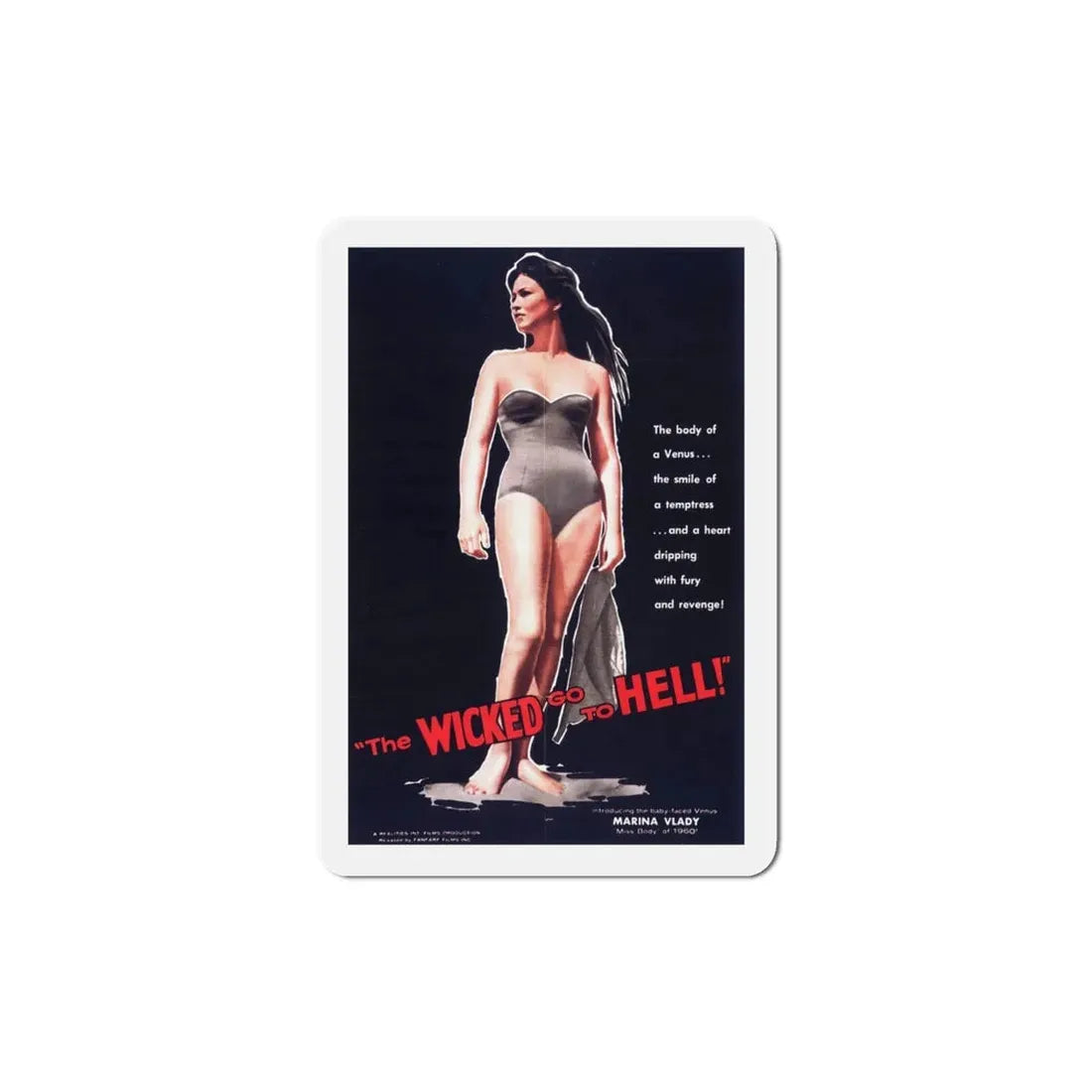 The Wicked Go to Hell 1961 Movie Poster Refrigerator Magnet 4 Inch - The Sticker Space