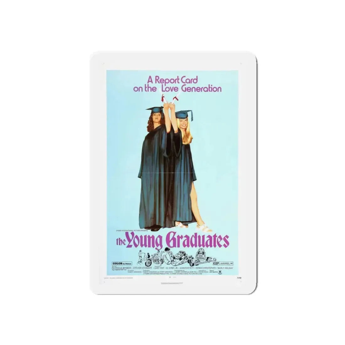 THE YOUNG GRADUATES 1971 Movie Poster - Refrigerator Magnet 5 Inch Die-Cut - The Sticker Space
