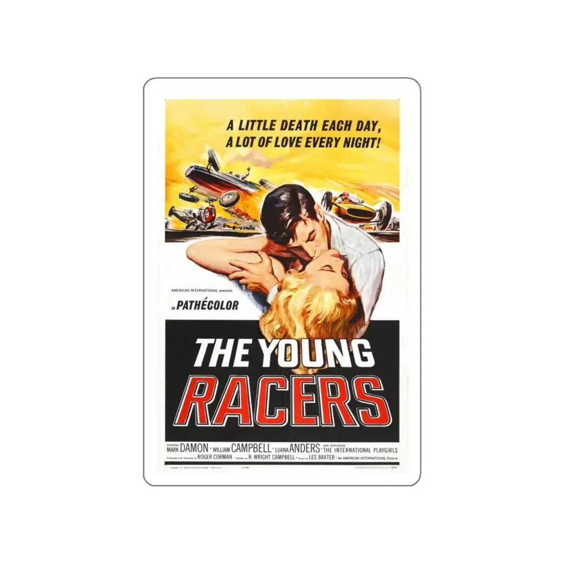 THE YOUNG RACERS 1963 Movie Poster STICKER Vinyl Die-Cut Decal 5 Inch - The Sticker Space