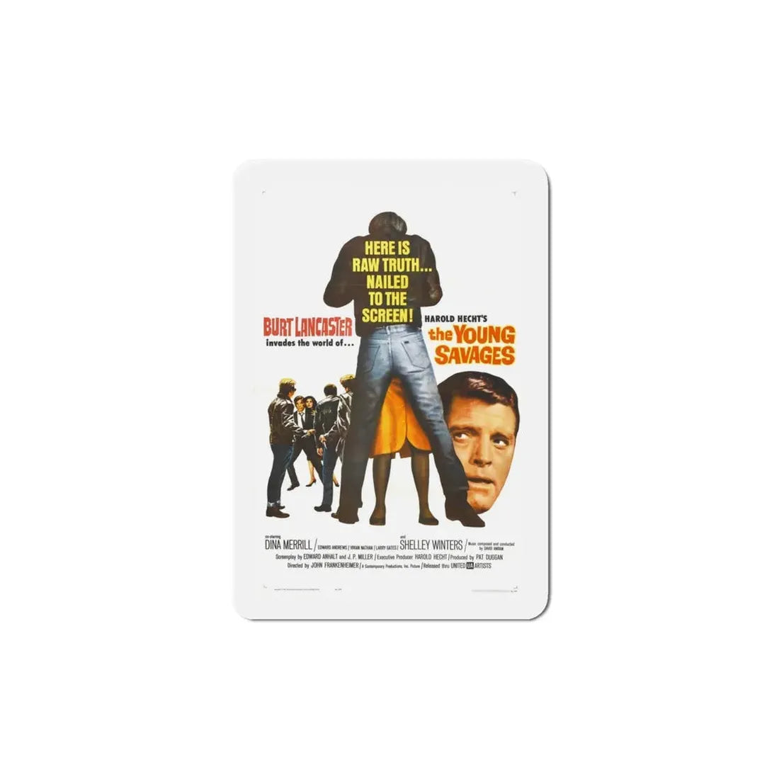 The Young Savages 1961 Movie Poster Refrigerator Magnet 6 Inch - The Sticker Space