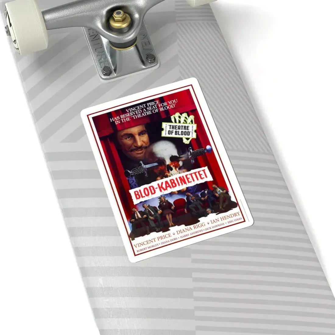 THEATRE OF BLOOD (DANISH) 1973 Movie Poster - STICKER Vinyl Kiss-Cut Decal - The Sticker Space