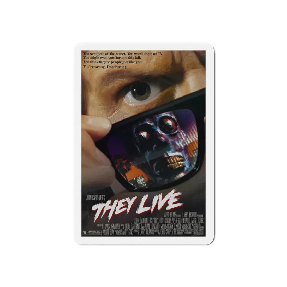 THEY LIVE! 1988 Movie Poster - Refrigerator Magnet 5 Inch - The Sticker Space