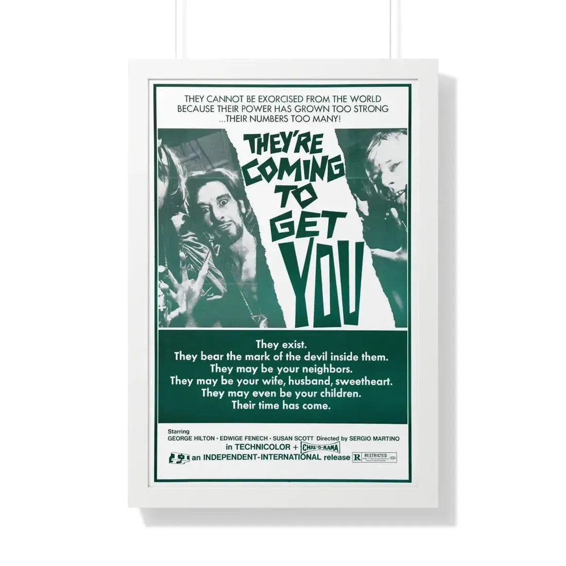 THEY'RE COMING TO GET YOU (ALL THE COLORS OF THE DARK) 2 1972 - Framed Movie Poster 20" x 30" White - The Sticker Space