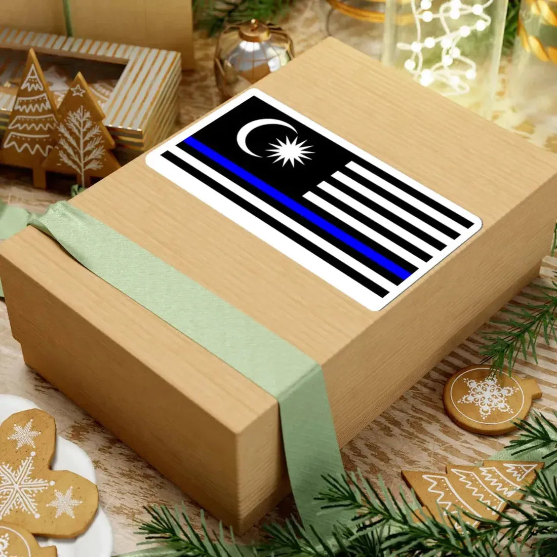 Thin Blue Line Flag Malaysia (Malaysia) STICKER Vinyl Kiss-Cut Decal - The Sticker Space