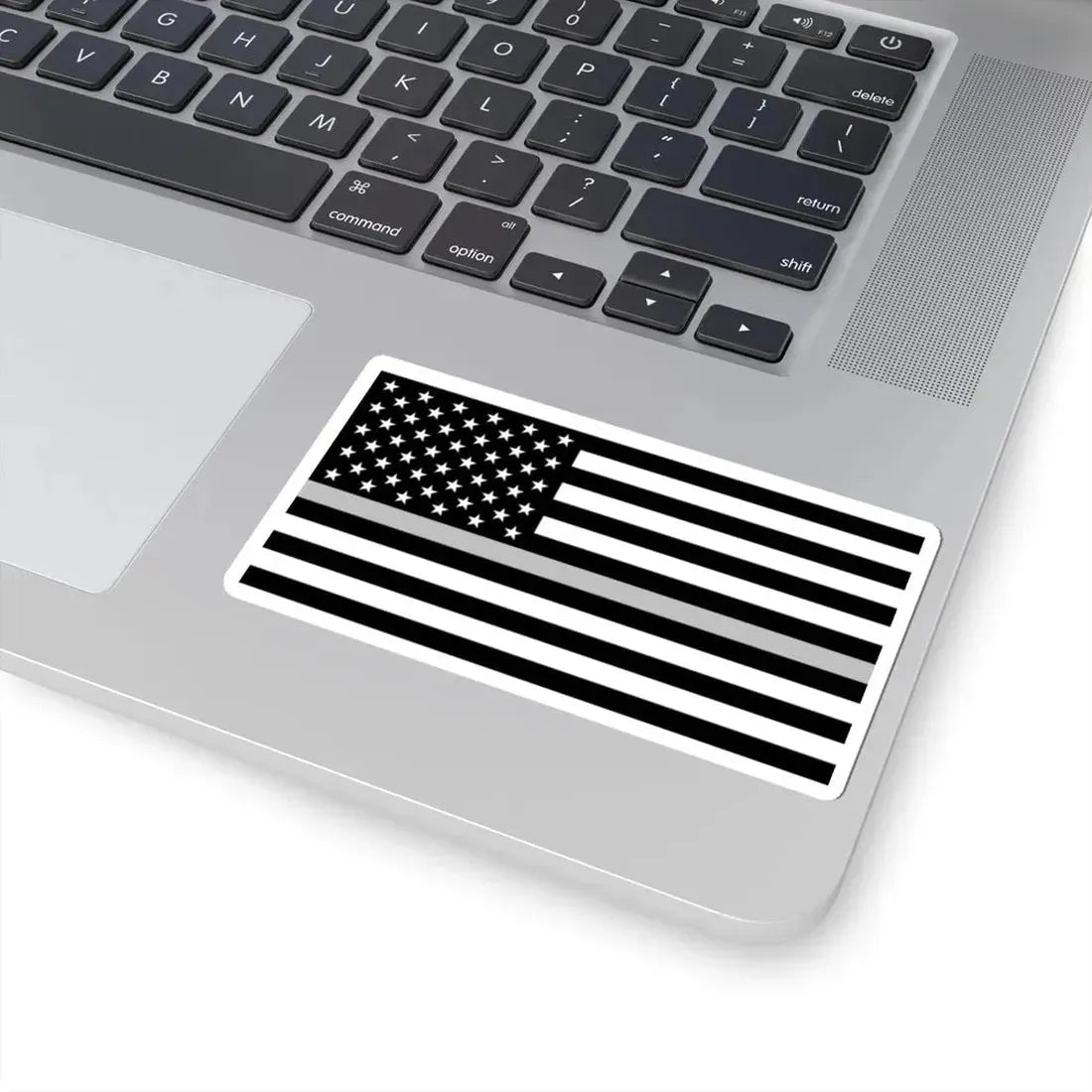Thin Silver Line Flag United States (United States) STICKER Vinyl Kiss-Cut Decal - The Sticker Space