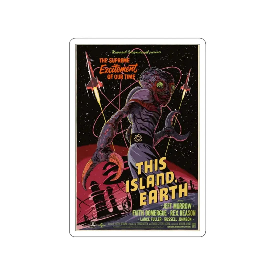 THIS ISLAND EARTH (MONDO) 1955 Movie Poster STICKER Vinyl Die-Cut Decal 5 Inch - The Sticker Space