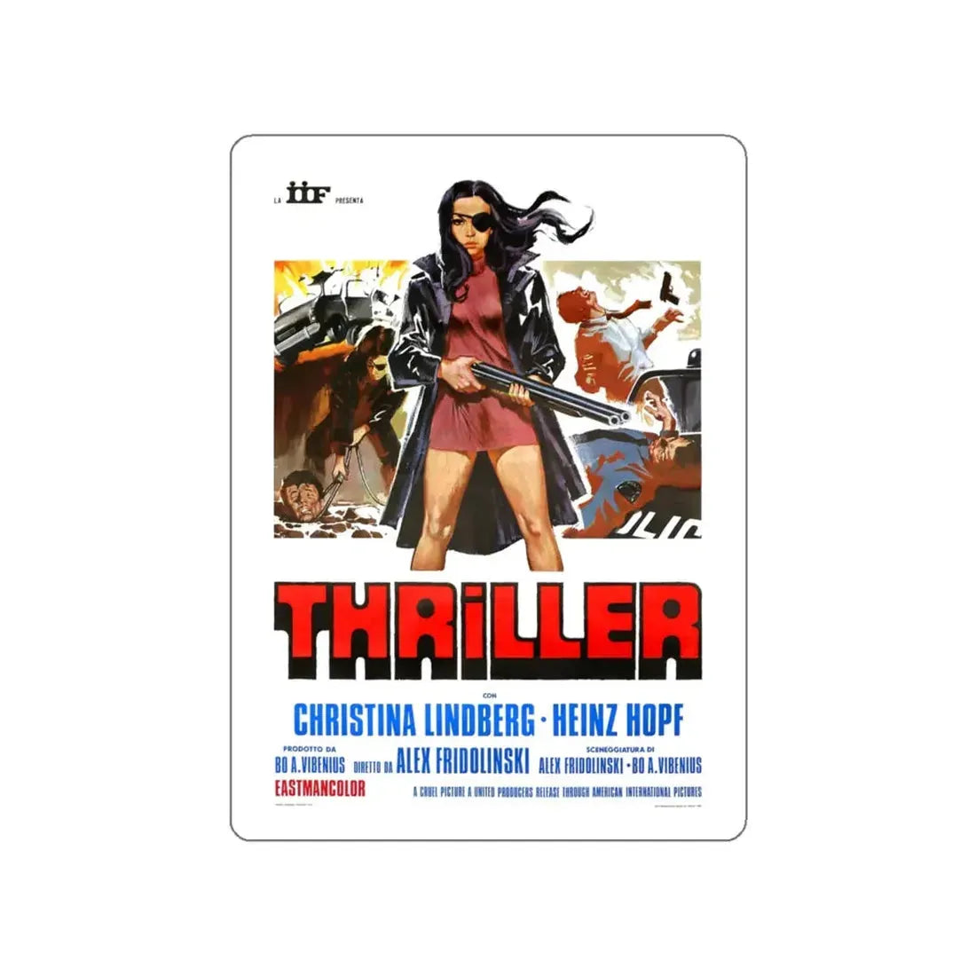 THRILLER A CRUEL PICTURE (ITALIAN) 1973 Movie Poster STICKER Vinyl Die-Cut Decal 5 Inch - The Sticker Space