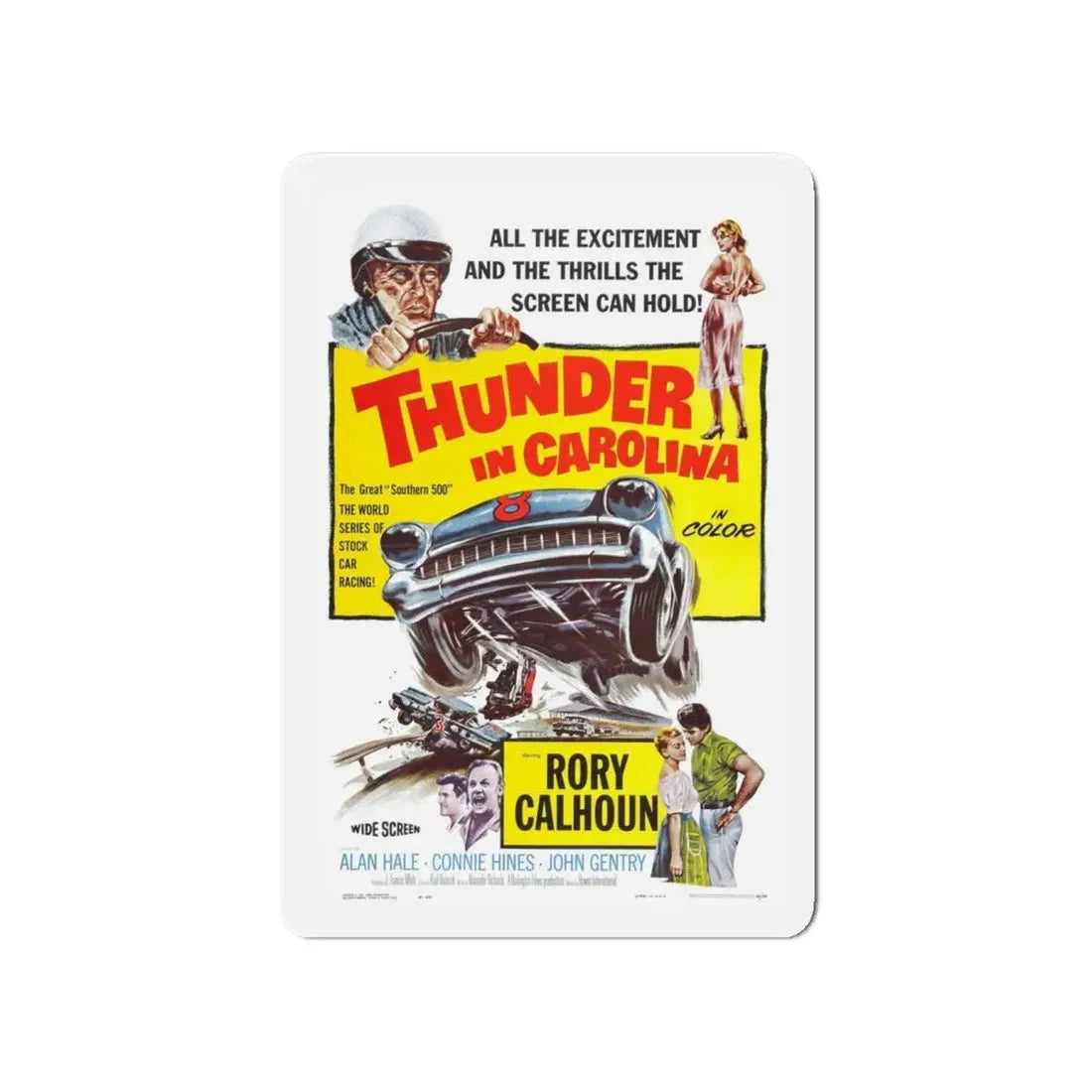THUNDER IN CAROLINA 1960 Movie Poster - Refrigerator Magnet 4 Inch Die-Cut - The Sticker Space