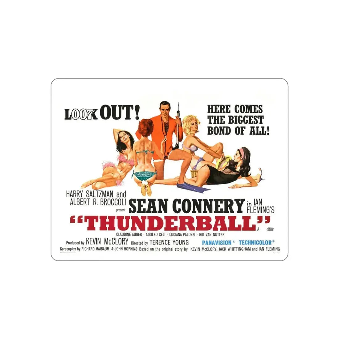 Thunderball 1965 Movie Poster STICKER Vinyl Die-Cut Decal 5 Inch - The Sticker Space