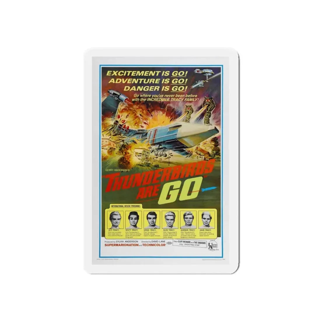 THUNDERBIRDS ARE GO 1966 Movie Poster - Refrigerator Magnet 5 Inch - The Sticker Space