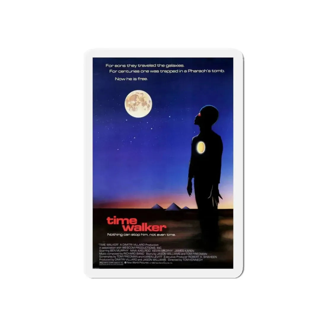 TIME WALKER 1982 Movie Poster - Refrigerator Magnet 5 Inch Die-Cut - The Sticker Space