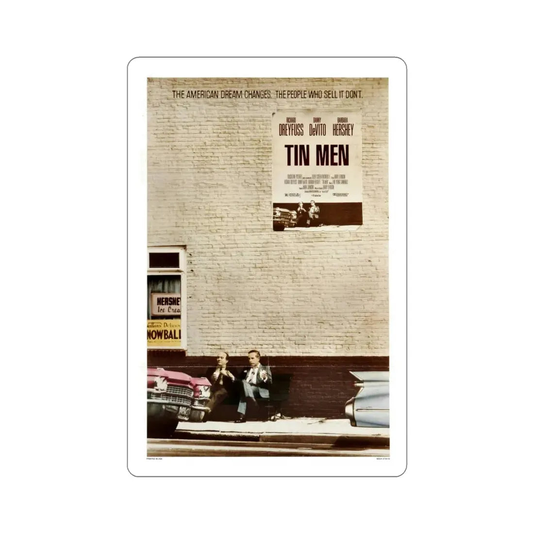 Tin Men 1987 Movie Poster STICKER Vinyl Die-Cut Decal 5 Inch - The Sticker Space