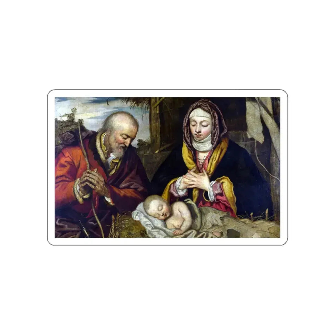 TINTORETTO, Jacopo Robusti - The Nativity (Artwork) STICKER Vinyl Die-Cut Decal White Die-Cut 6 Inch - The Sticker Space