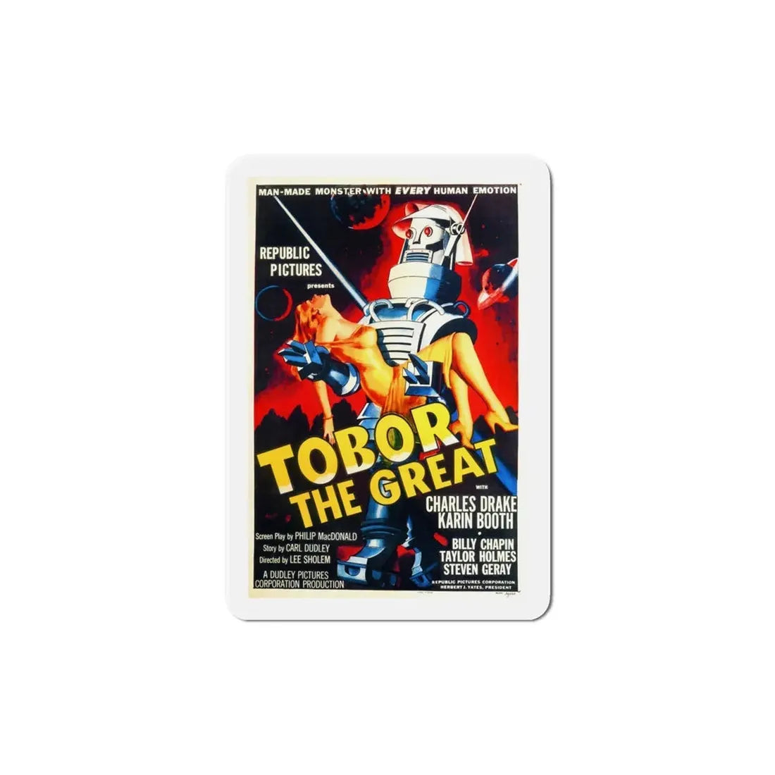 Tobor the Great 1954 Movie Poster Refrigerator Magnet 6 Inch - The Sticker Space