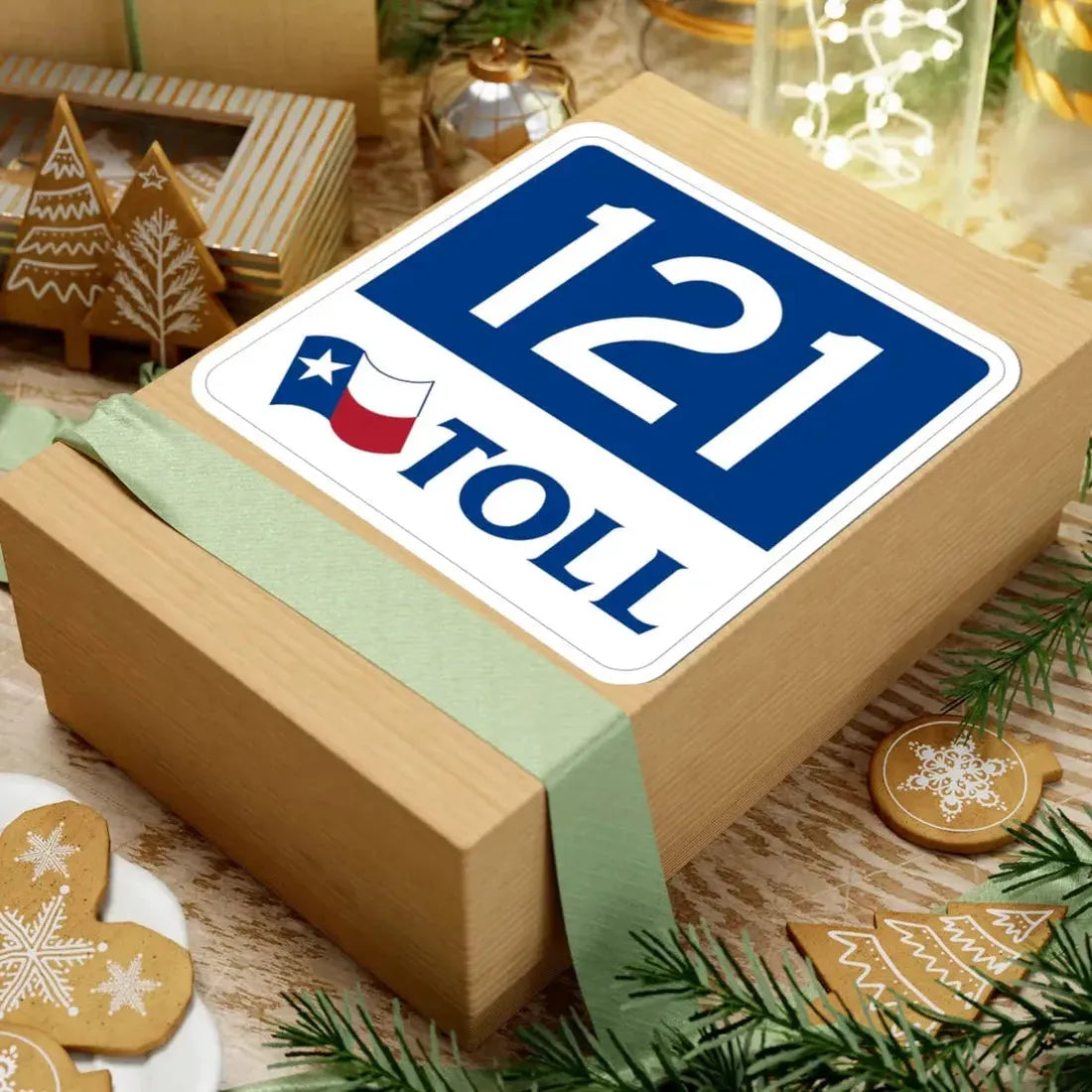 Toll Texas 121 new (Texas) (Road Sign) STICKER Vinyl Kiss-Cut Decal - The Sticker Space