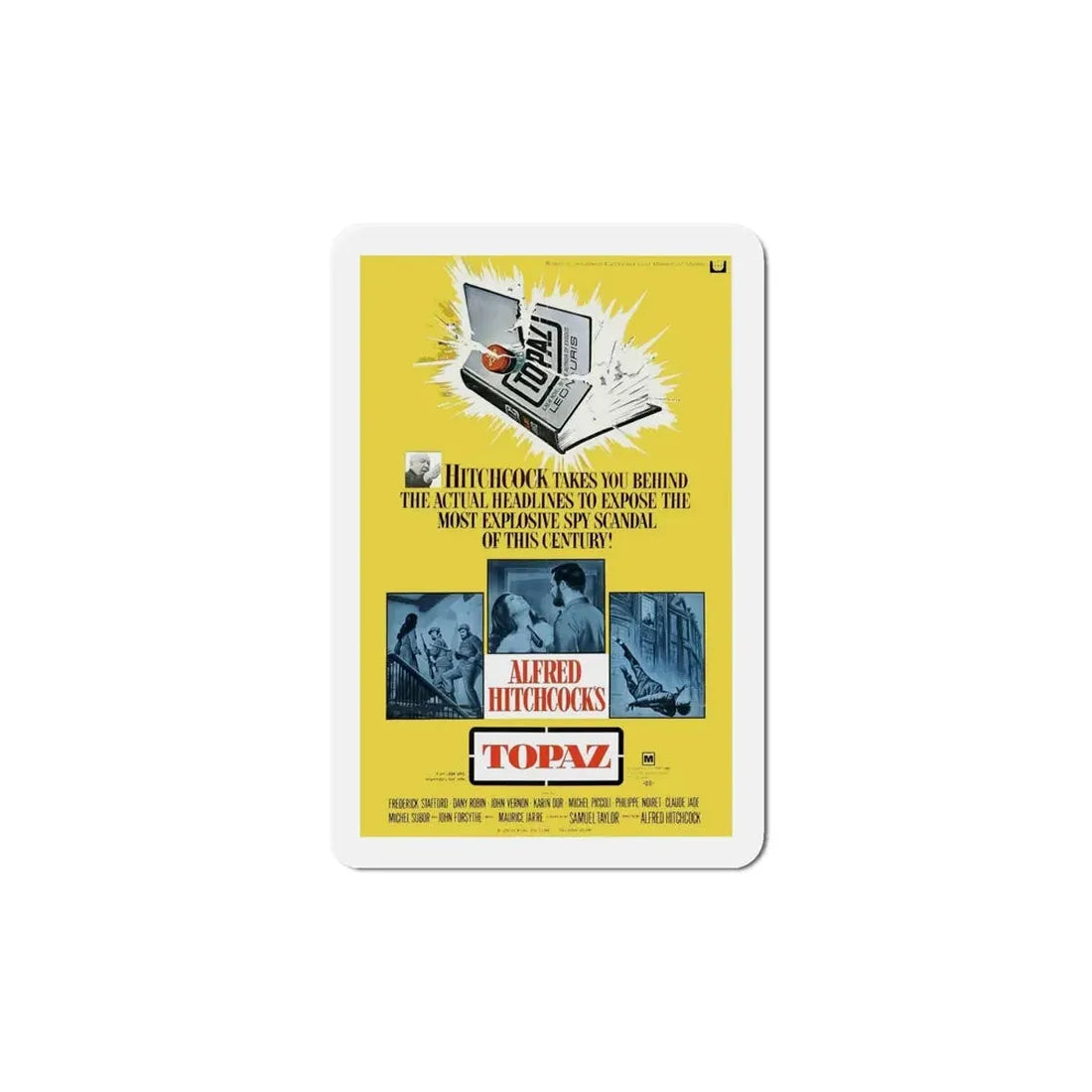 Topaz 1969 Movie Poster Refrigerator Magnet 6 Inch - The Sticker Space