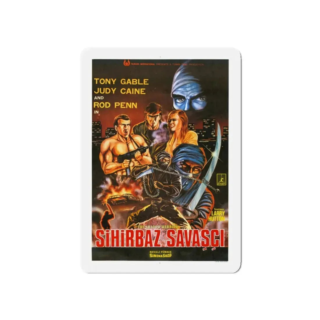 TOUGH NINJA THE SHADOW WARRIOR 1986 Movie Poster - Refrigerator Magnet 5 Inch Die-Cut - The Sticker Space