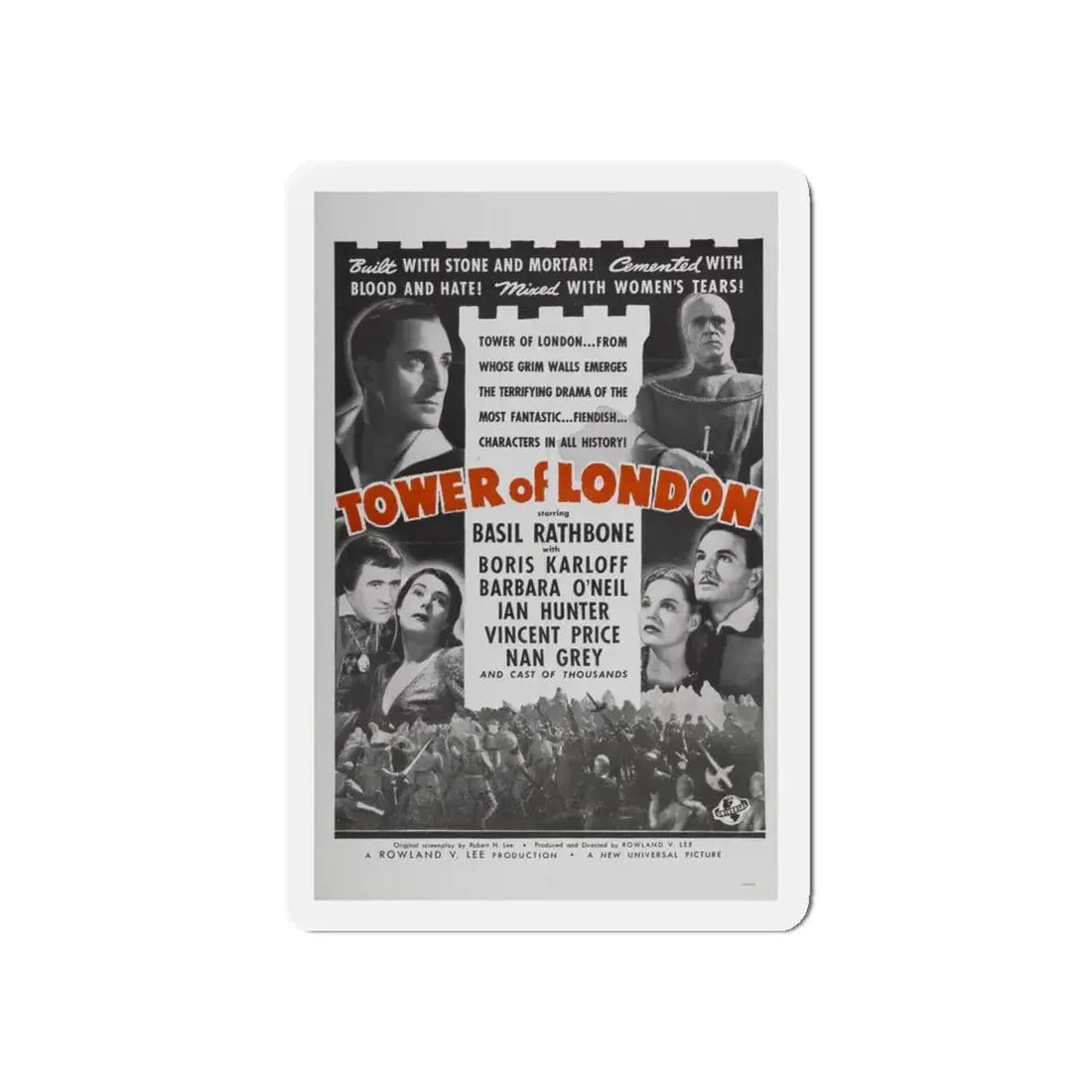TOWER OF LONDON 1939 Movie Poster - Refrigerator Magnet 5 Inch - The Sticker Space
