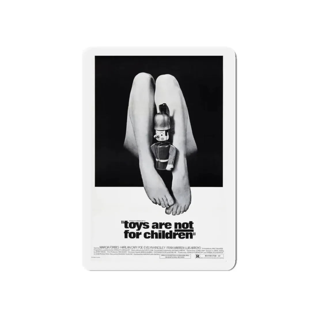 TOYS ARE NOT FOR CHILDREN 1972 Movie Poster - Refrigerator Magnet 5 Inch Die-Cut - The Sticker Space